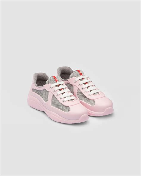 prada sneakers pink and white|prada high top sneakers.